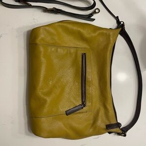 Fossil Mustard Yellow Leather Crossbody/Shoulder Bag